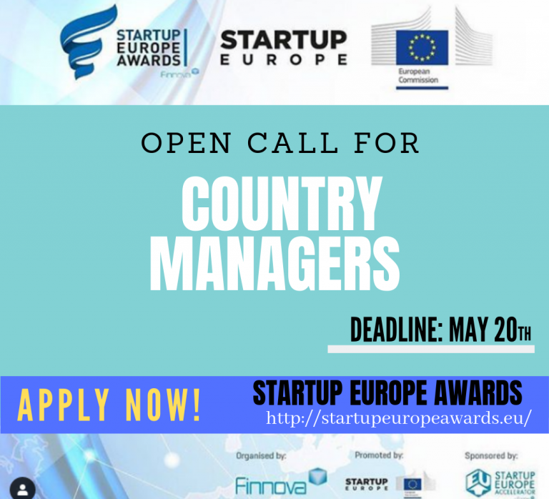 StartUp Europe Awards 2019: Call for Country Managers